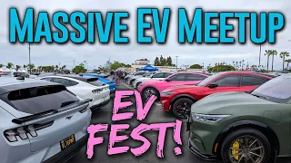 A MASSIVE gathering of Electric Vehicles & Mustang's Birthday! | EV Fest