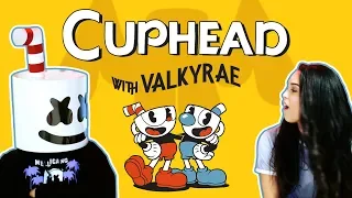 Battling Cuphead Bosses w/ Valkyrae | Gaming with Marshmello