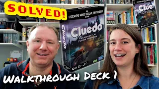 Solved! Cluedo: Treachery at Tudor Mansion - deck 1 walkthrough + solution with Dr Gareth and Laura