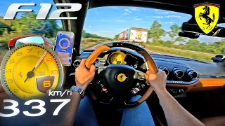 UNLEASHING an 8500RPM FERRARI V12 with 740HP on AUTOBAHN!