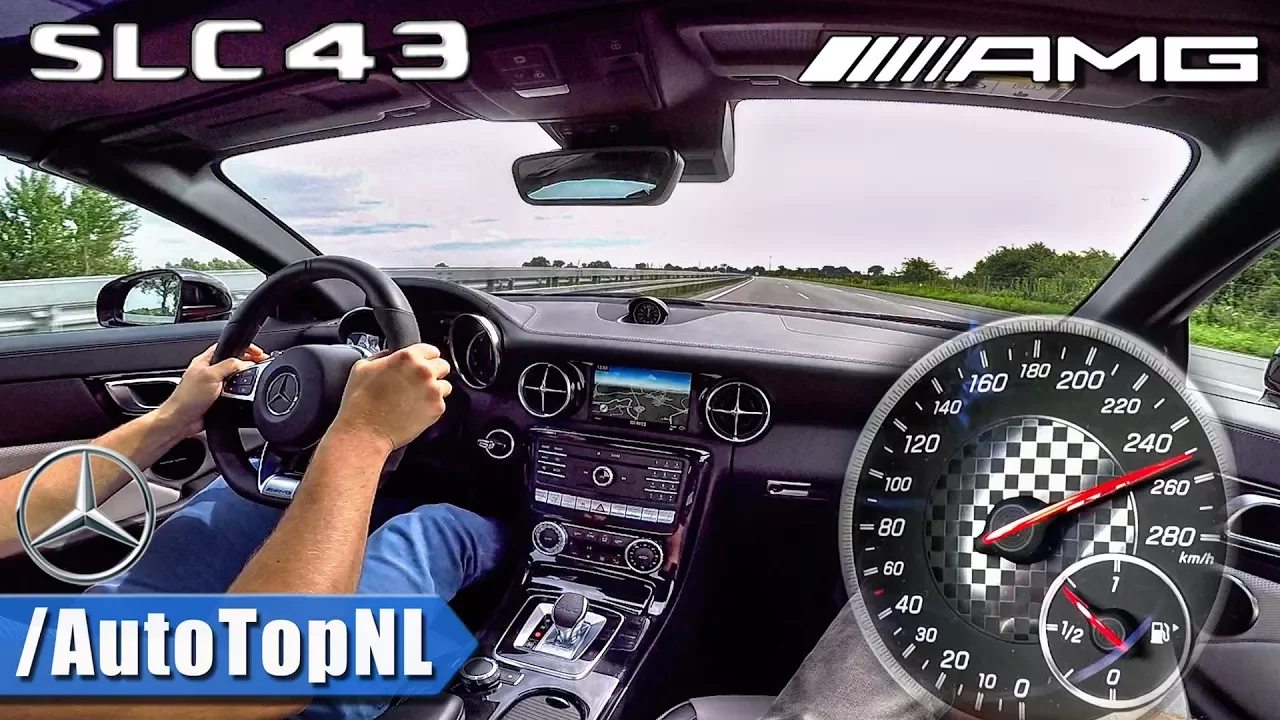 TOP SPEED on AUTOBAHN w/ MERCEDES AMG SLC 43 by AutoTopNL