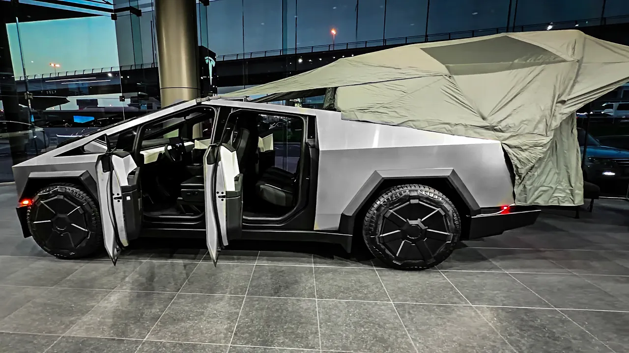 Tesla Cybertruck Camping 2026 - Full interior Exterior Details