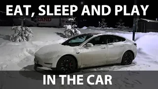 New challenge: Camping in Tesla Model 3 for 24 hours