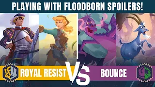 PLAYING RISE OF THE FLOODBORN SPOILERS! Royal Resist VS Merlin Bounce - Disney Lorcana TCG Gameplay