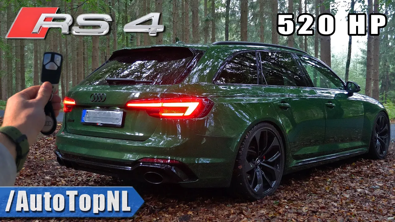 Audi RS4 B9 520HP REVIEW on AUTOBAHN at NIGHT [NO SPEED LIMIT] by AutoTopNL