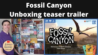 Fossil Canyon board game - unboxing teaser trailer preview dinosaur and co-op educational AmassGames