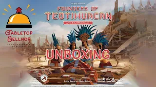 Founders of Teotihuacan Unboxing, A stand alone tile laying game based on the theme of Teotihuacan