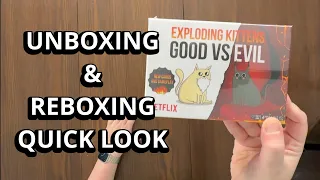 Exploding Kittens Good vs Evil - Card Game Unboxing & Reboxing - What's in the Box?