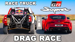 Dakar Rally Pick-up Truck v GR Supra: DRAG RACE