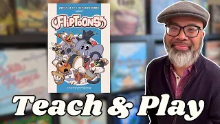 Will I flip my way to fame in this animated deck-building game? | Fliptoons Solo Teach & Play