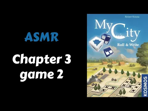 ASMR Solo Board Game Playthrough - MY CITY roll and write (Whispering) Chapter 3 Game 2/3
