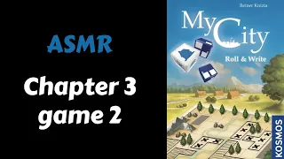 ASMR Solo Board Game Playthrough - MY CITY roll and write (Whispering) Chapter 3 Game 2/3