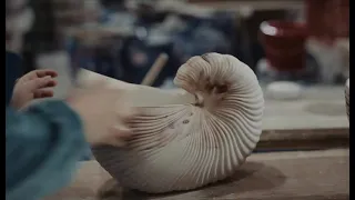 ferm LIVING Shell Pot, Off White product video.
