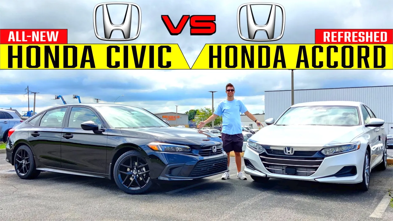 HONDA FACEOFF! -- 2022 Honda Civic vs. 2021 Honda Accord: Comparison