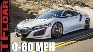 2017 Acura NSX 0-60 MPH with & without Launch Control Review: You Time It!