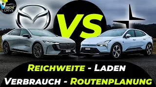 Riesen Akkudifferenz! - Aber wirklich LANGSAMER auf Langstrecke? Polestar 4 LR RWD vs. Mazda 6e