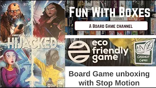 Hijacked | Greenest Games | Board Game Unboxing - with Stop Motion | Fun with Boxes | Eco Friendly