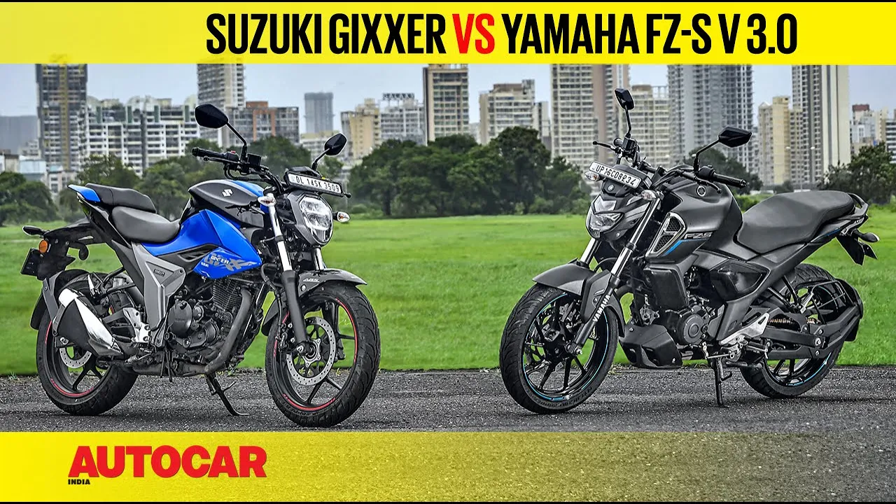 2019 Suzuki Gixxer vs Yamaha FZ-S v3.0 | Comparison Test Review | Autocar India
