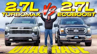 Torque vs HP Drag Race: Is the Chevy Silverado 2.7L TurboMax I-4 FASTER Than the Ford F-150 V6?
