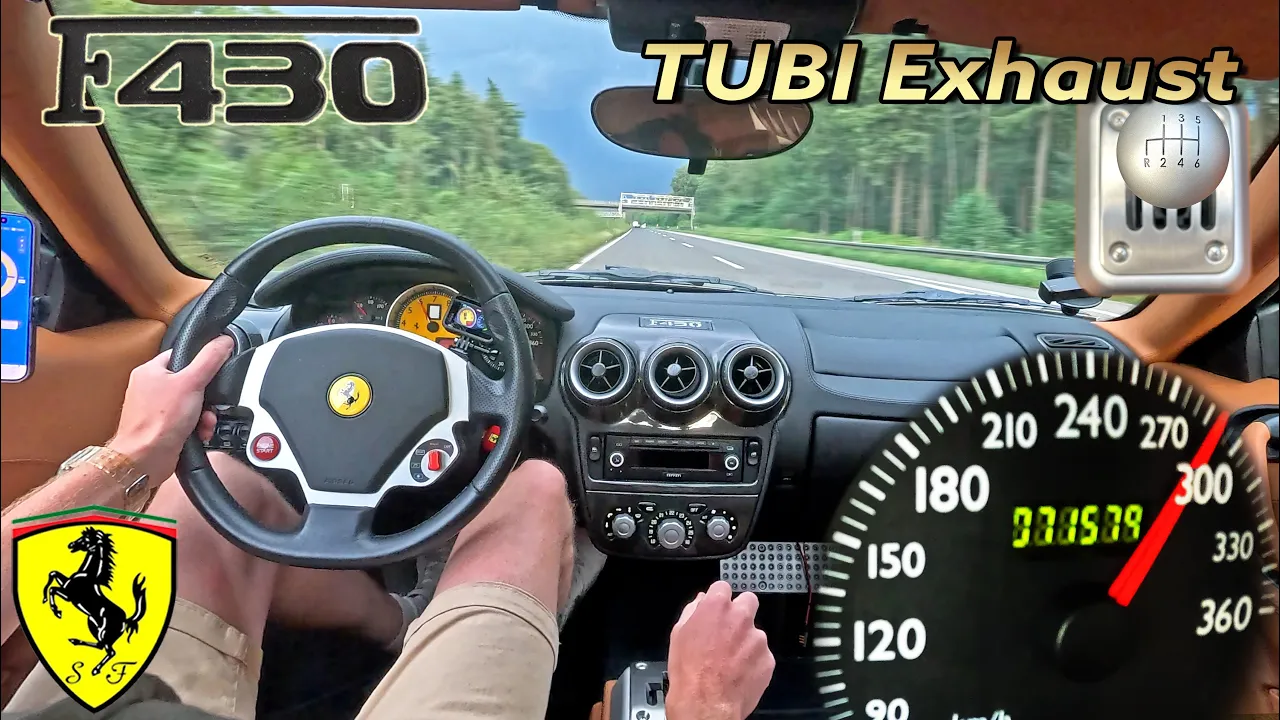 Ferrari F430 *MANUAL* with TUBI EXHAUST SCREAMING on the AUTOBAHN!