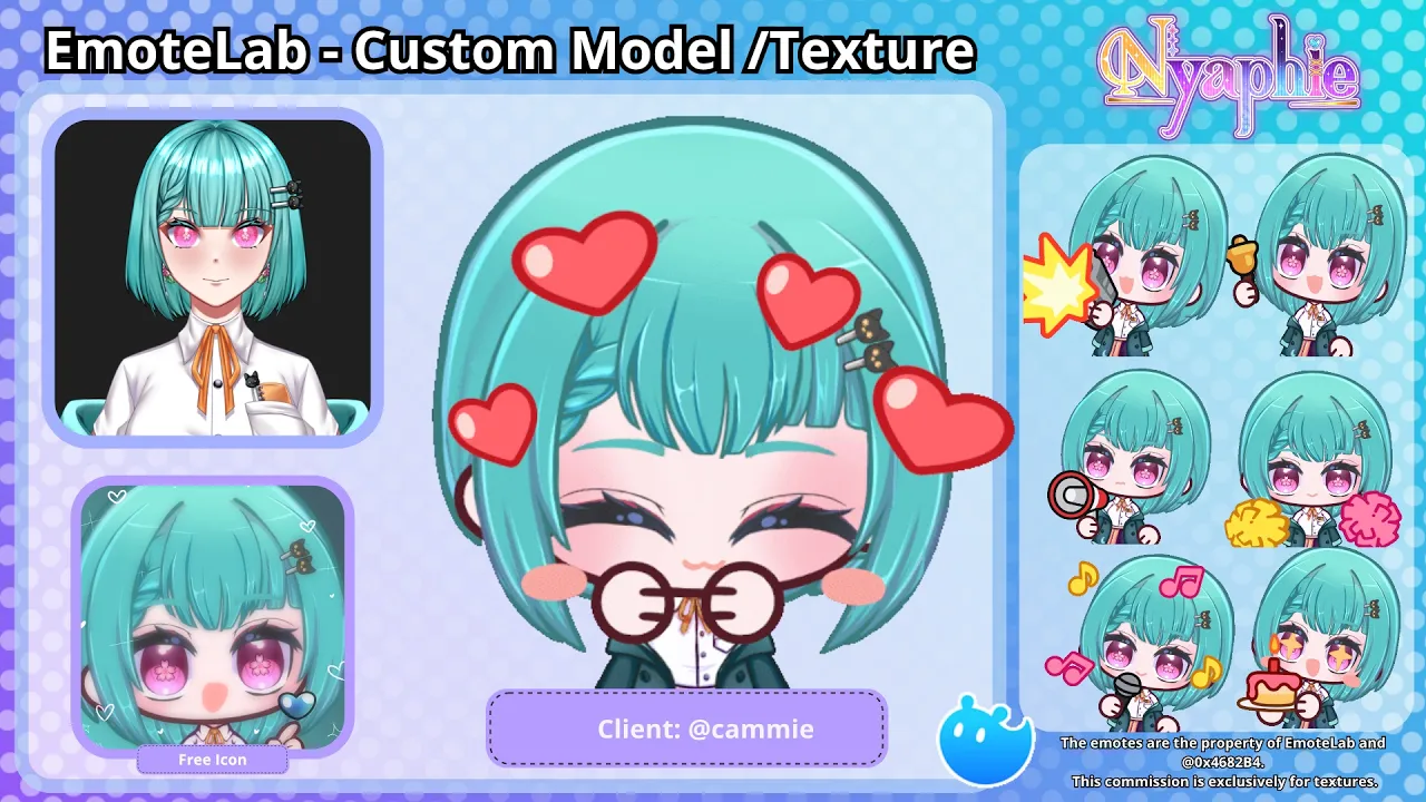 EmoteLab - Custom Model / Texture - June by Nyaphie (@Nyaphie) | VGen