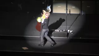 Bryan Adams Picking Up Flowers at End of Concert Tokyo Japan Tour 2012 (35)