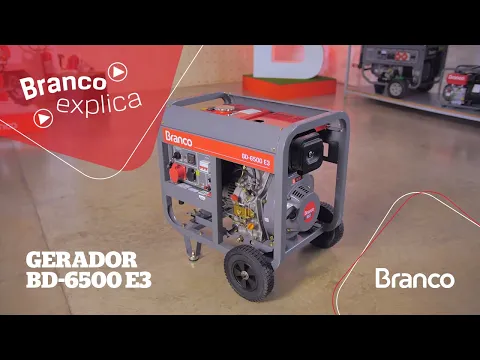 Gerador de Energia à Diesel 4,5Kva Motor 10HP 4 Tempos 12,5L BD-6500E3 220V Branco