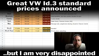 VW announces great Id.3 standard prices, but I am very disappointed!!!