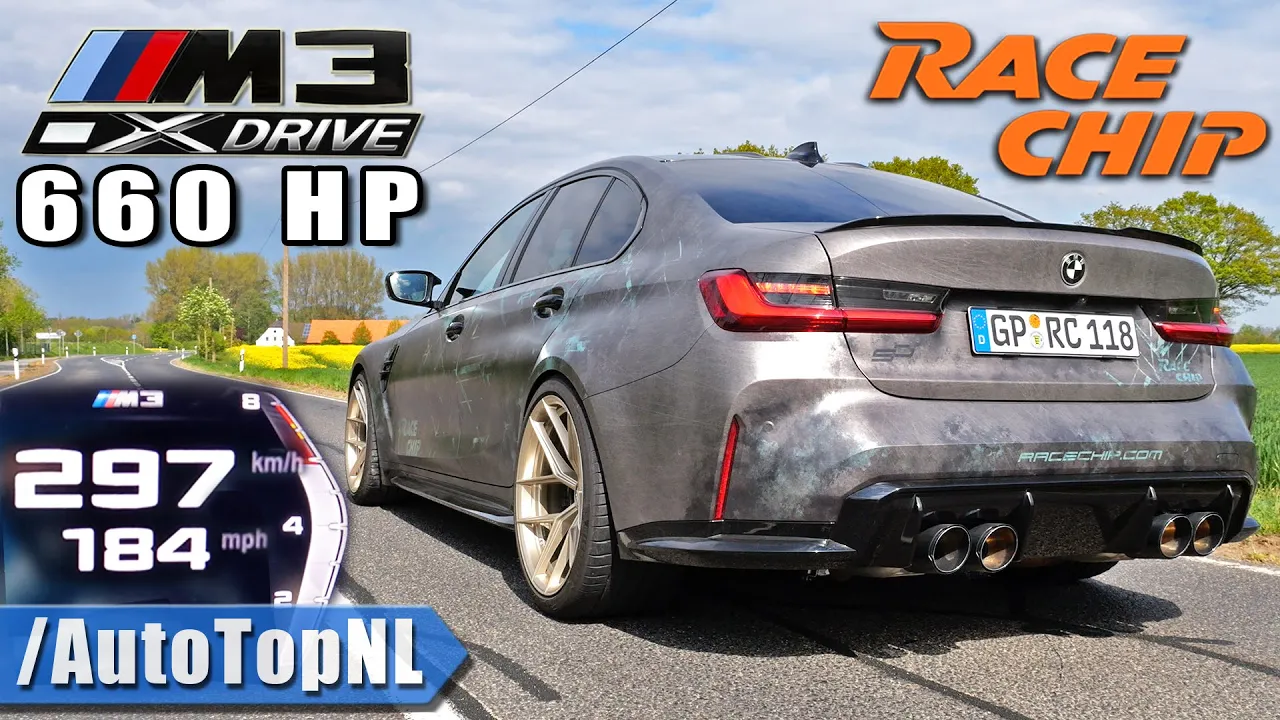 660HP BMW M3 xDrive G80 | STOCK vs @RaceChipChiptuning | 0-297 ACCELERATION & SOUND by AutoTopNL