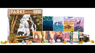 Keymaster Games PARKS Unbox and Playthrough Board Game Hiking Visiting National Reservation Discover