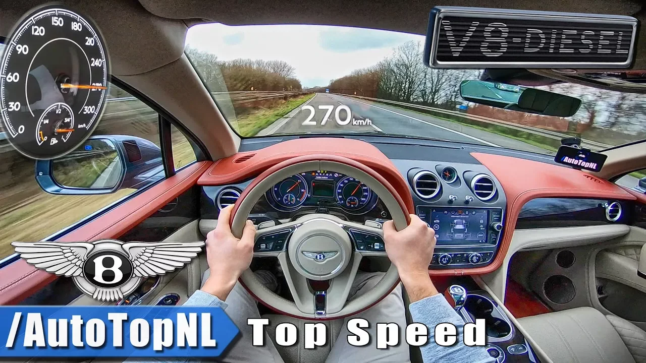 Bentley Bentayga V8 Diesel | ACCELERATION & TOP SPEED on AUTOBAHN POV by AutoTopNL