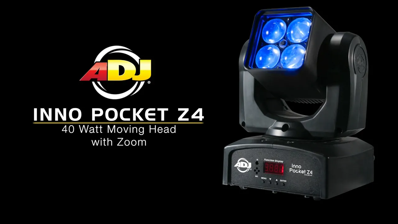 Product video thumbnail for ADJ American DJ Inno Pocket Z4 RGBW Moving Head Light with Zoom