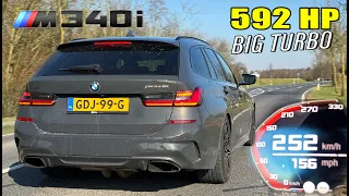 592HP BMW M340i BIG TURBO | 100-200 SOUND & POV on AUTOBAHN [NO SPEED LIMIT]