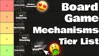 Tier Ranking 60 Board Game Mechanisms