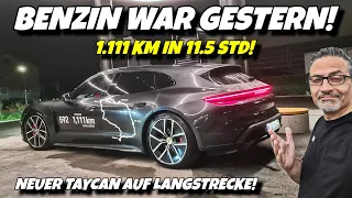 Langstrecke im neuen Porsche Taycan! 1.112 km in 11.5 Std. Elektroauto Roadtrip.