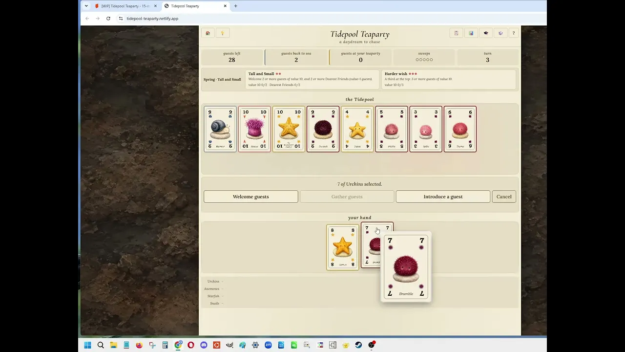 Tidepool Teaparty (version 1.6) solo game playthrough