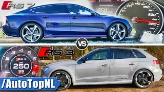 Audi RS7 vs RS3 | ACCELERATION TOP SPEED & SOUND | AUTOBAHN POV by AutoTopNL
