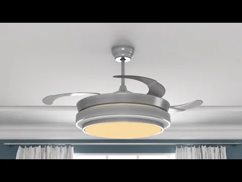 Ventilador de Teto com Controle Remoto 4 Pás 1,1 m Dourado Bivolt Max Retrátil