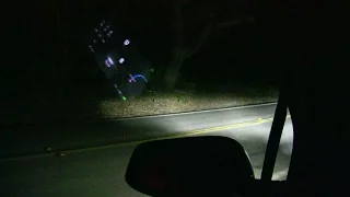 Tesla Model X LED adaptive headlights & high beam demo