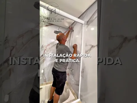 Revestimento Marmorizado Brilhante Calacata 120x240cm Mármore Fácil by Cantinho da Aline