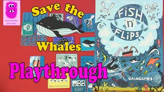 Save the Whales in Fish 'n' Flips, Solo Playthrough #fishnflips #Boardgame #familygame #gaiagames