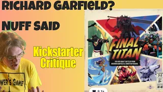 Final Titan - Game Design Royalty Returns - Kickstarter Critique Review