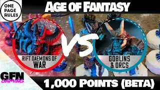 OnePageRules - Age of Fantasy - Rift Daemons of War VS Goblins & Orcs - 1,000 pts