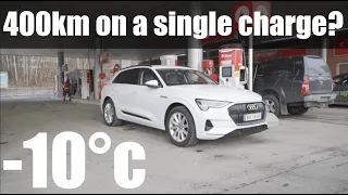 I Tried driving an Audi E-Tron 400km on a SINGLE charge in the freezing cold! This Is How Far I Got!