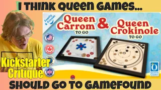 Queen Carrom and Crokinole To Go - Queens Games does it again - Kickstarter Critique Review