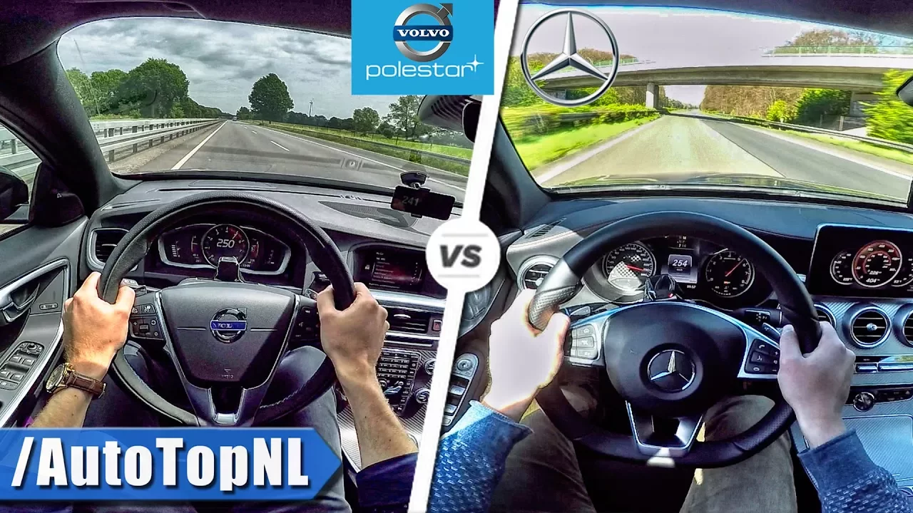 Mercedes-AMG C43 vs Volvo V60 Polestar | ACCELERATION TOP SPEED & SOUND by AutoTopNL