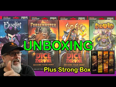 Unboxing Dice Throne Vanguard plus the 4 case Strong Box | Druid, Duelist, Forgemaster & Sun Elf