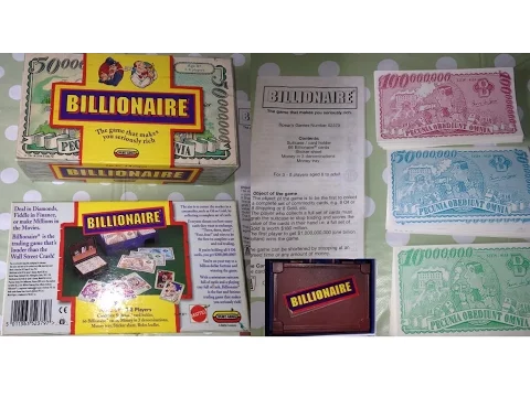 Billionaire Spears Card Game Vintage Rules Instructions & Game Play