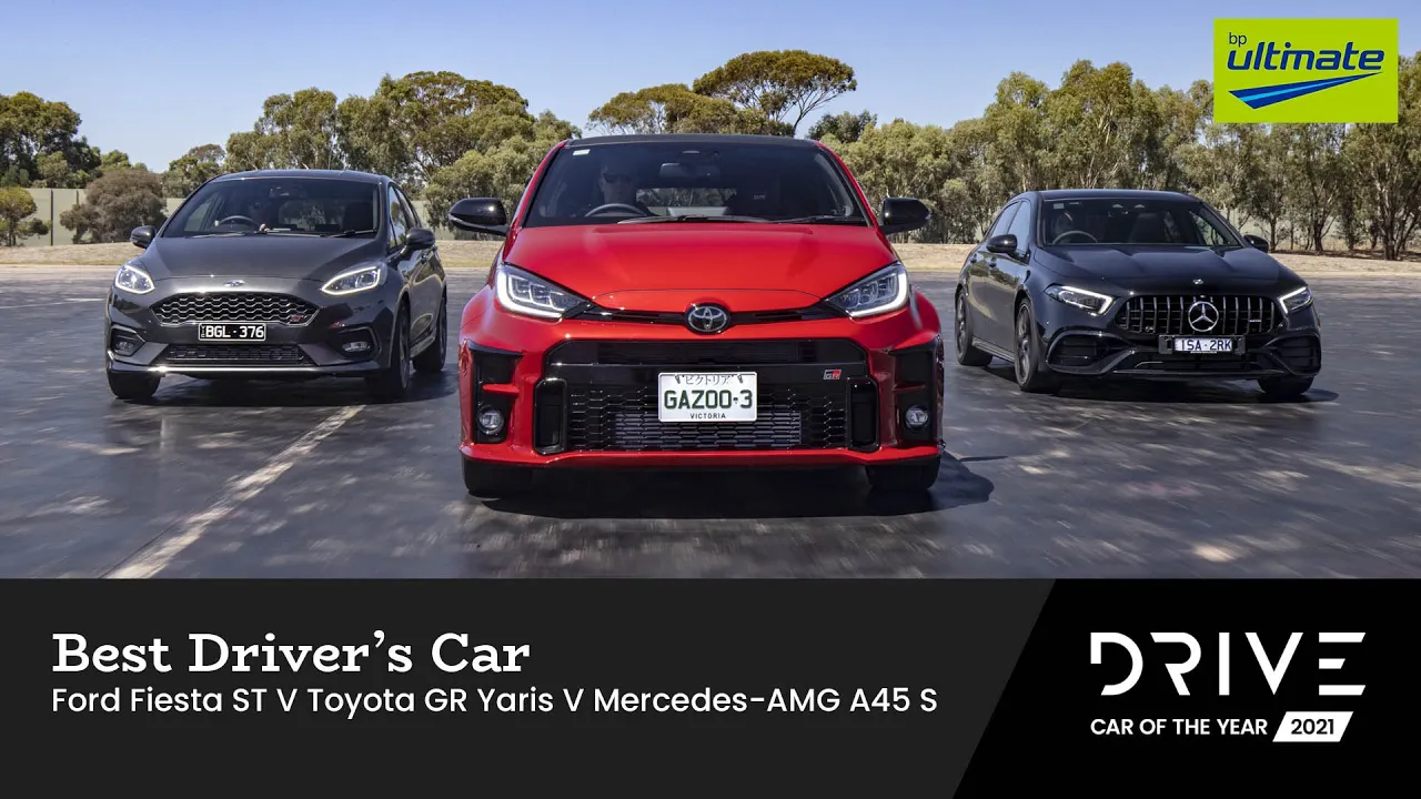 Ford Fiesta ST v Toyota GR Yaris v Mercedes-AMG A45 S | BP Driver's Car | Drive Car of the Year 2021