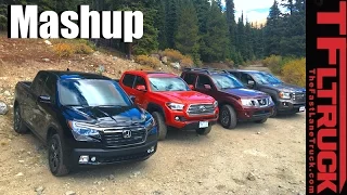 Toyota Tacoma vs Honda Ridgeline vs GMC Canyon vs Nissan Frontier Mega Mashup Review